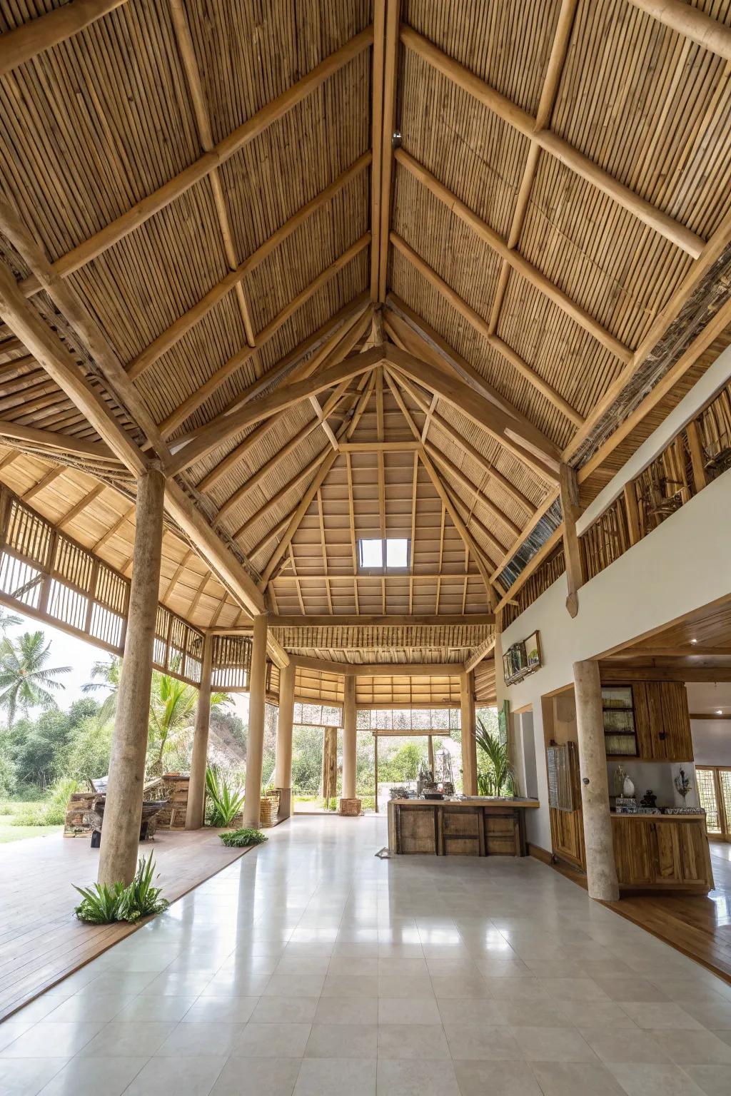 High ceilings in a bahay kubo create an expansive and airy atmosphere.