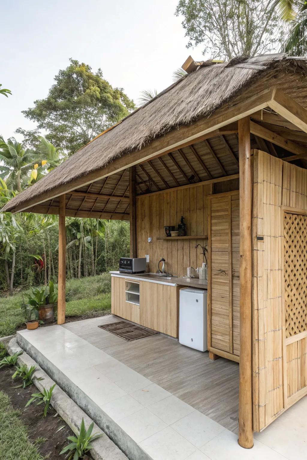 A detached batalán keeps the main living space of a bahay kubo tidy and functional.