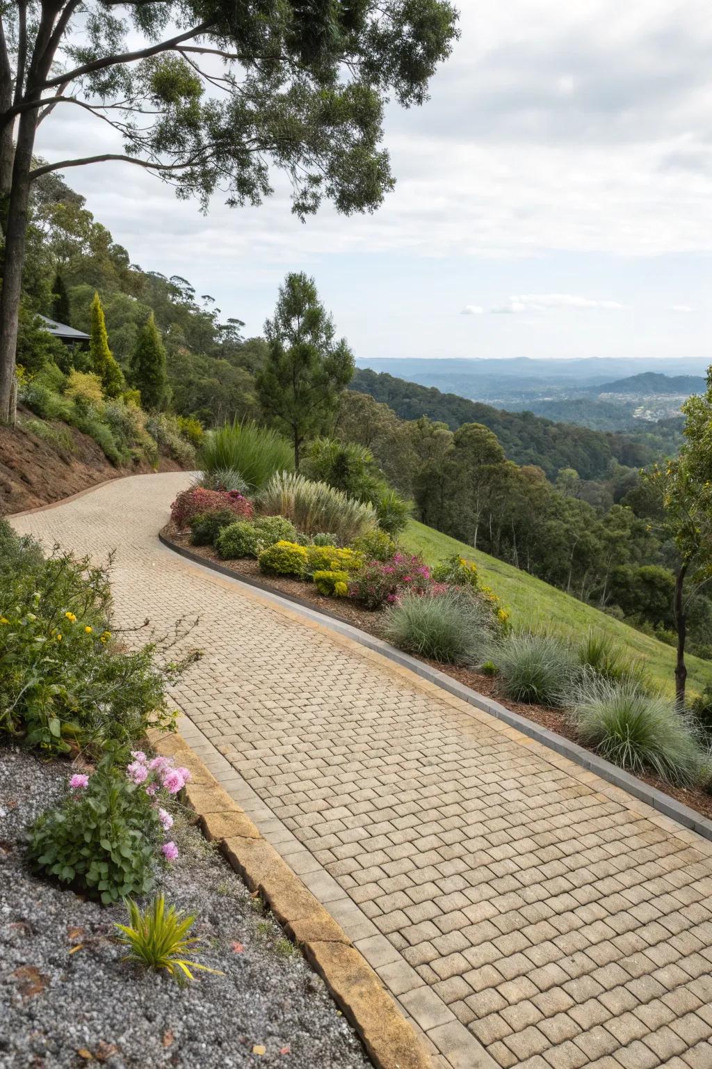 Permeable paving providing structure and drainage efficiency.