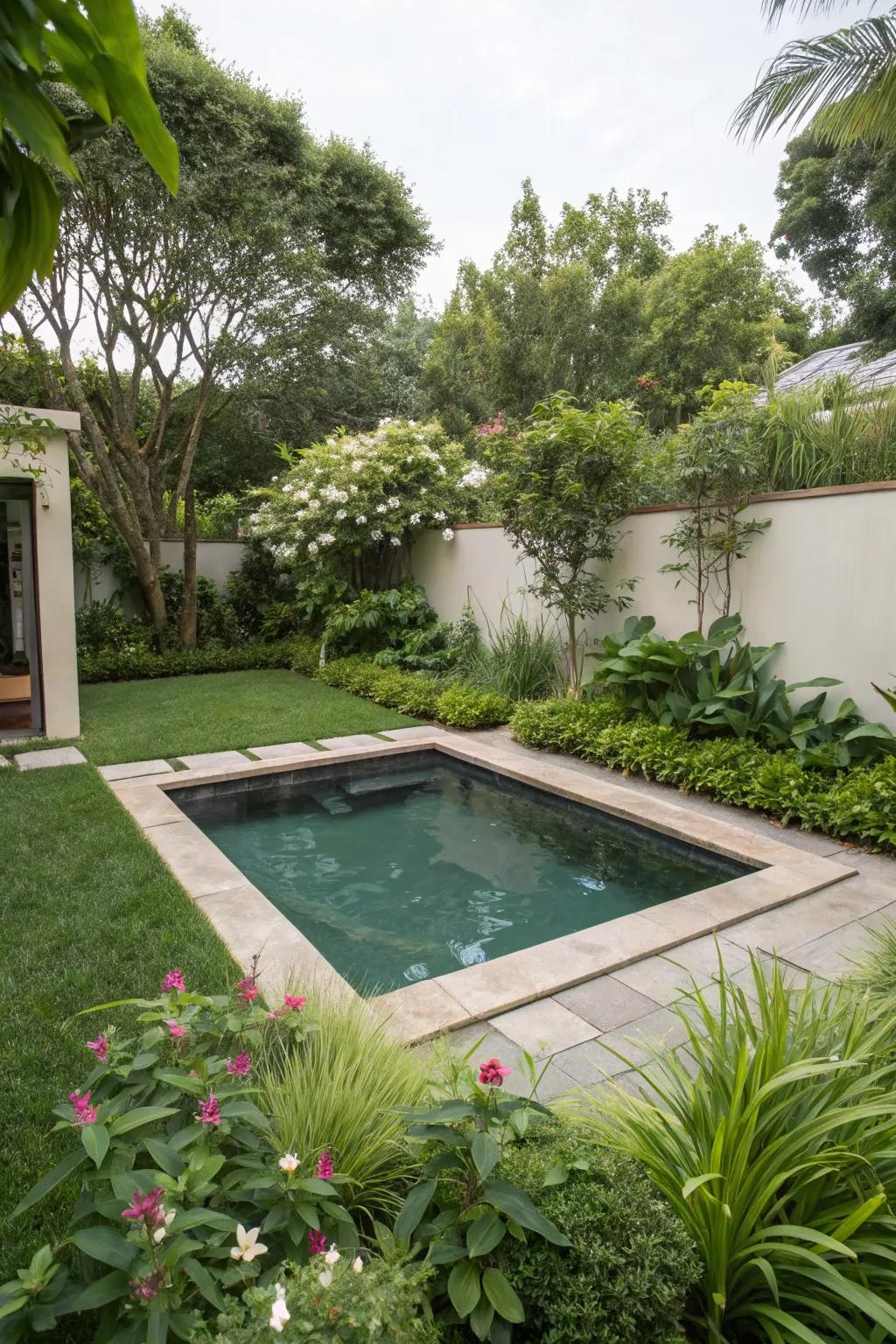 Plunge pools offer a stylish solution for smaller spaces.
