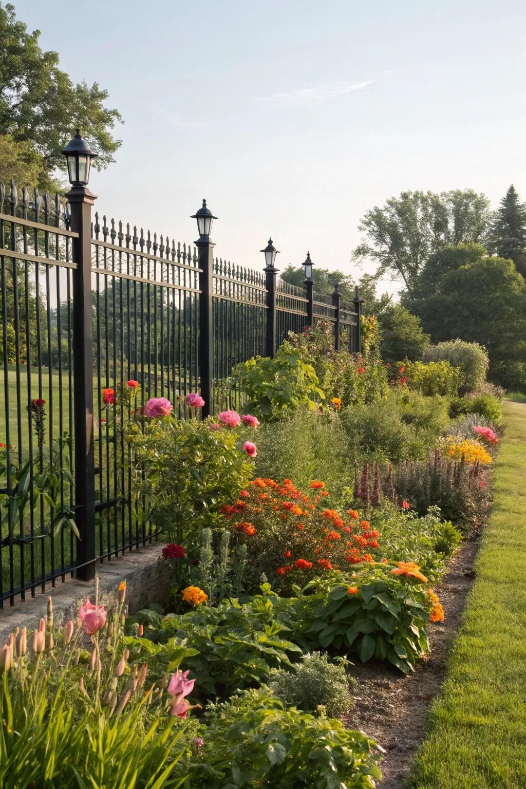 Varied fence heights offer a dynamic and visually interesting design.
