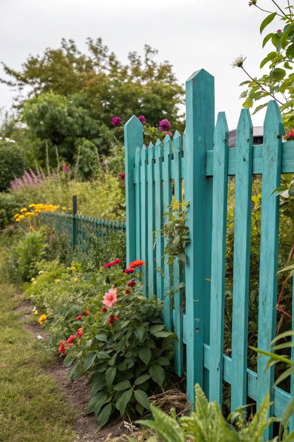 A bold color can turn your fence into a stunning focal point.