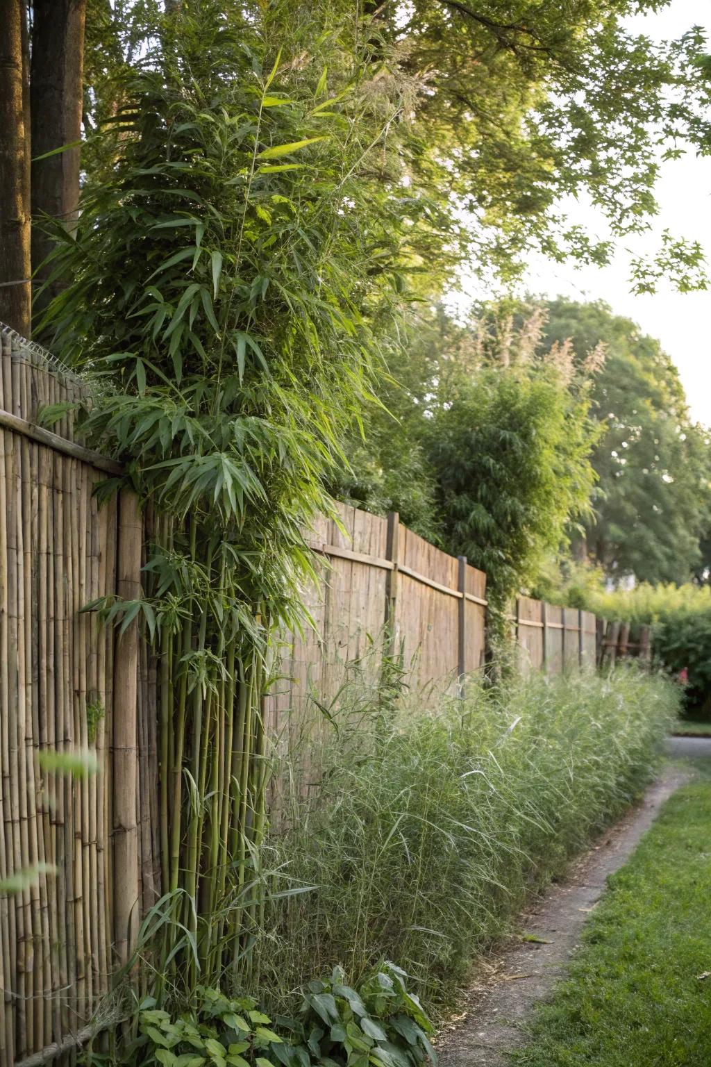 Combine fences with greenery for a natural privacy screen.
