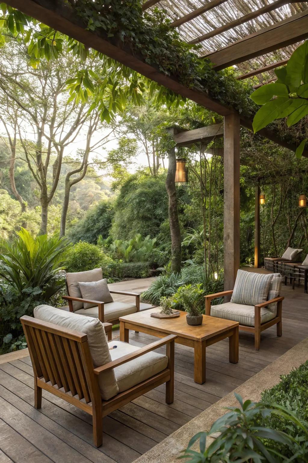 Natural elements bring tranquility to your lounge.