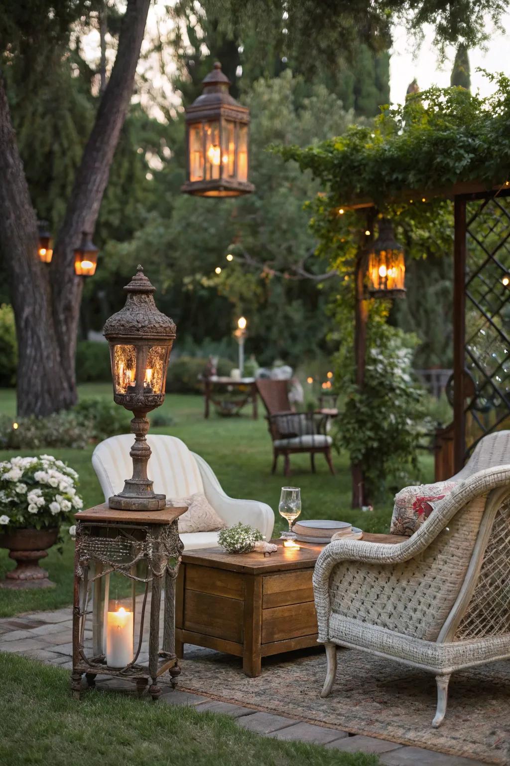 Vintage decor adds timeless charm.