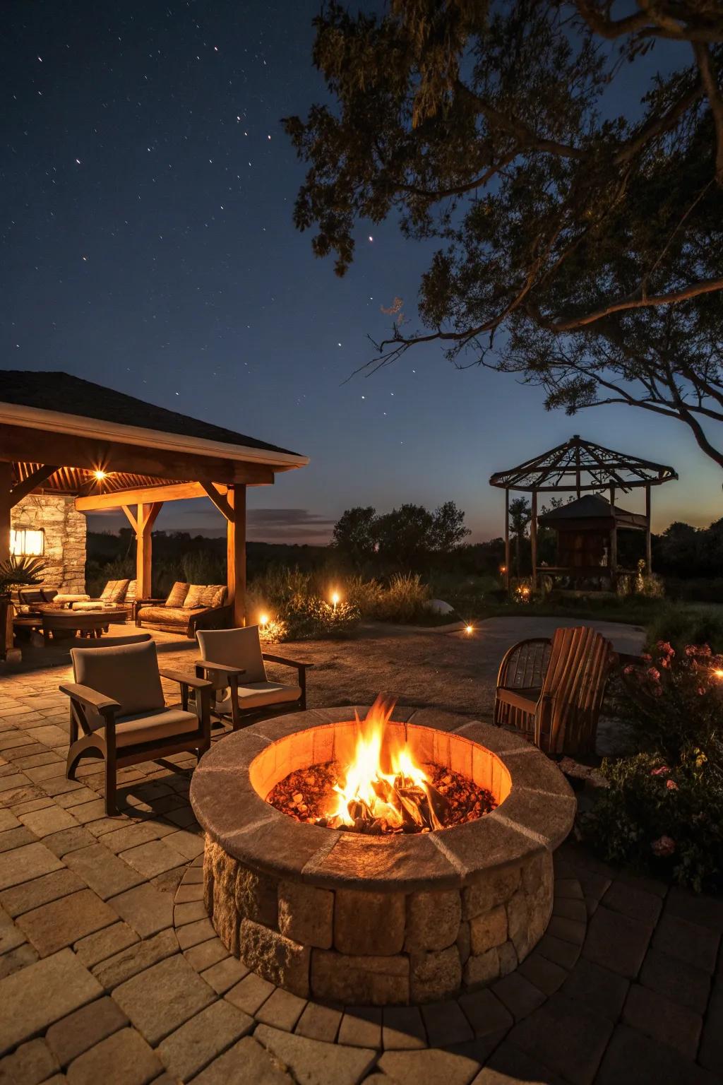 A fire pit adds warmth and charm to your lounge.