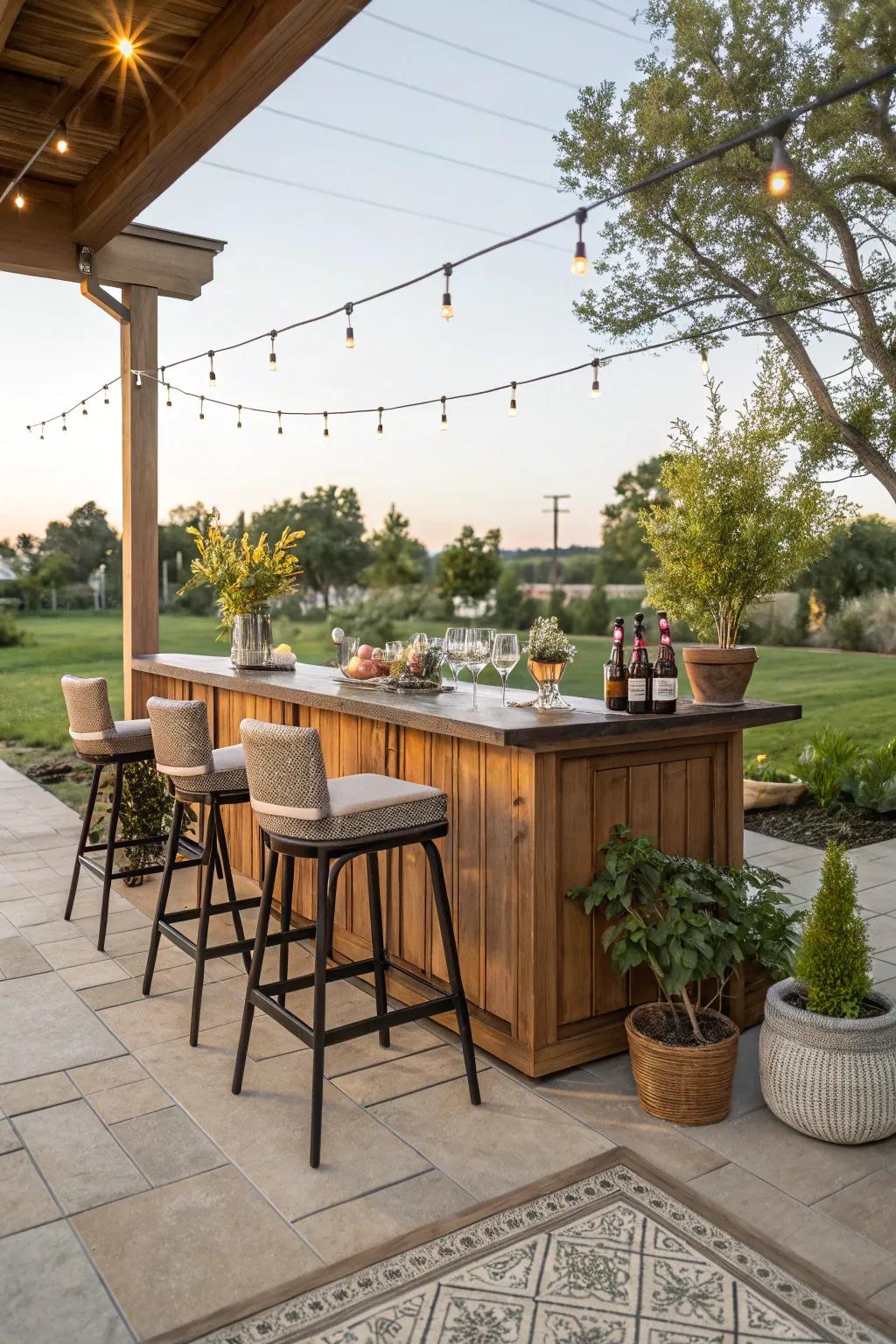 A refreshment area elevates the experience.