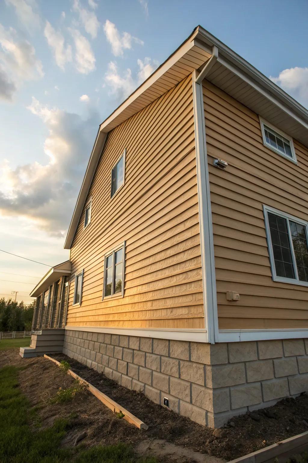 Vinyl siding offers a versatile and low-maintenance option.