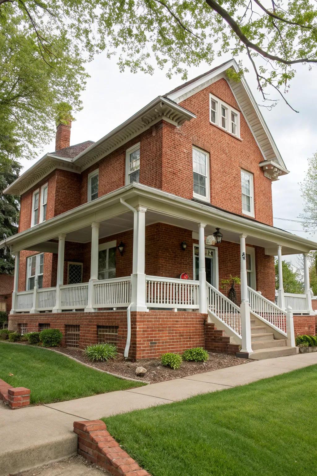Brick coverings bring a timeless look to block foundations.