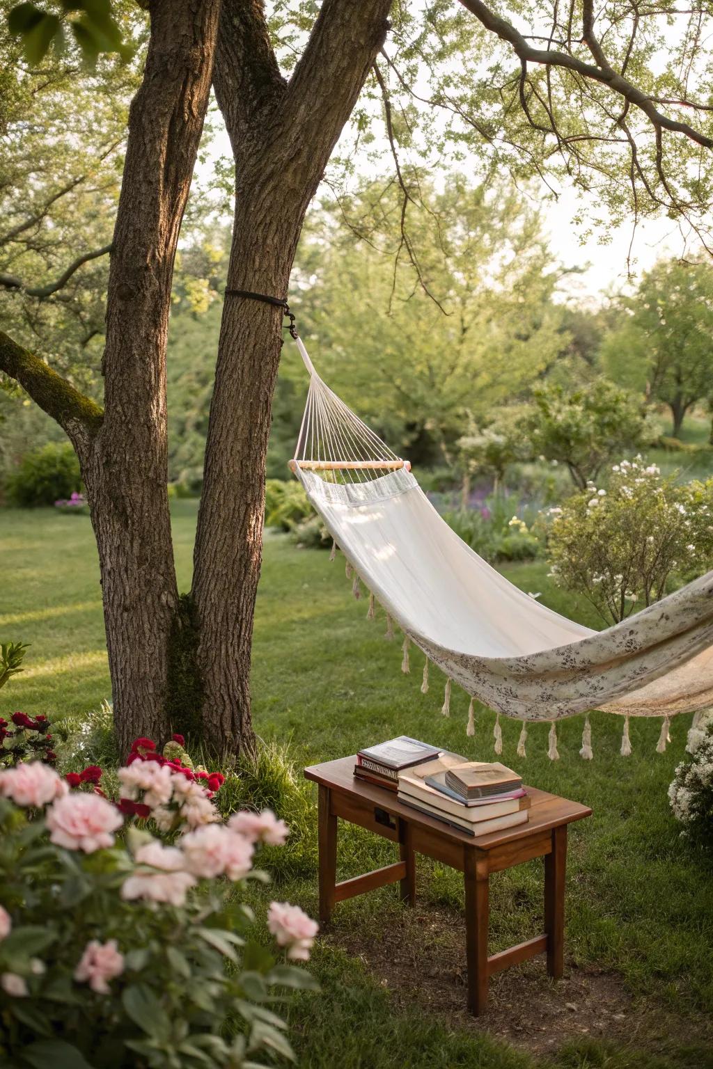 Create a peaceful reading nook under your favorite tree.