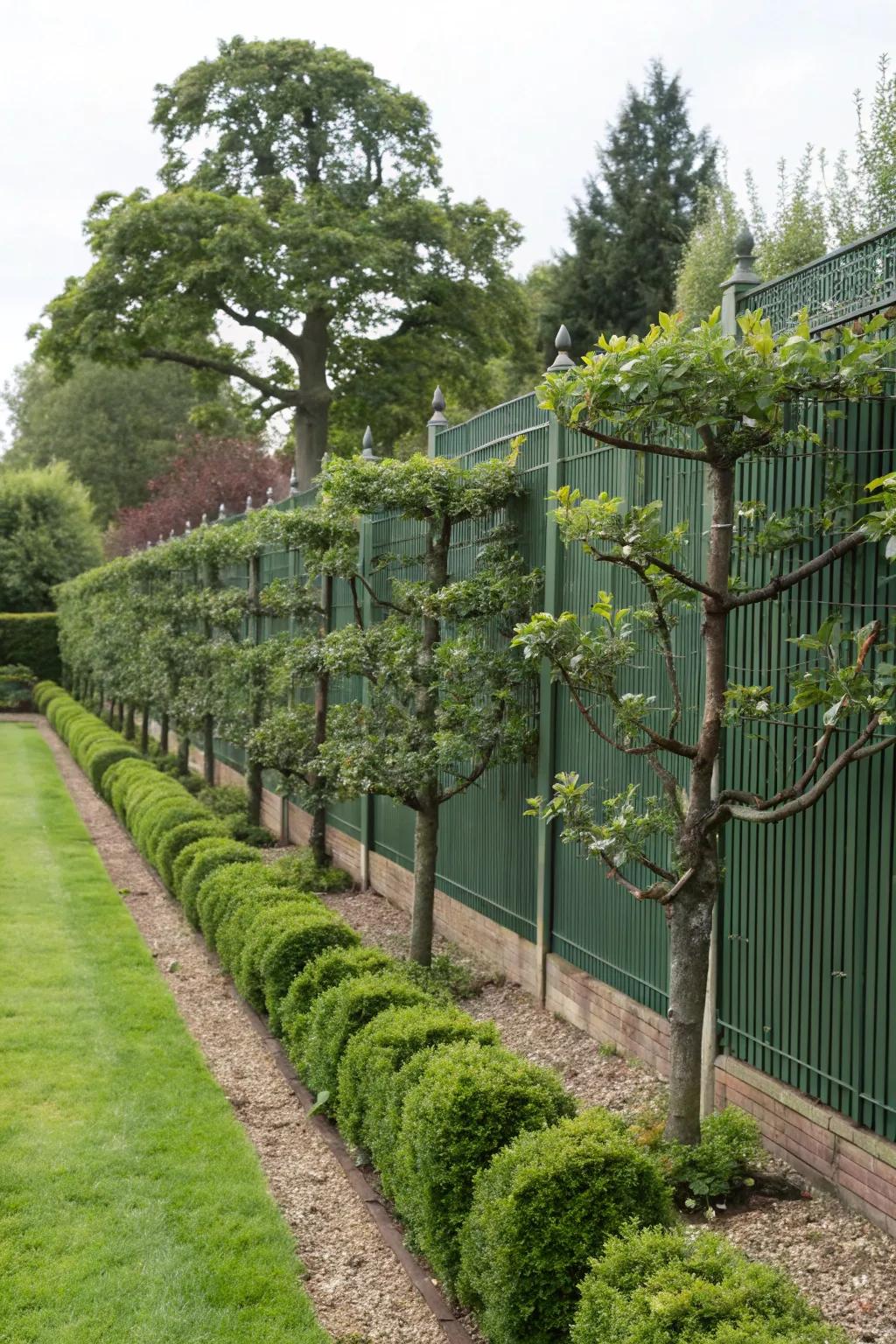 Espaliered trees maximize space with style and productivity.