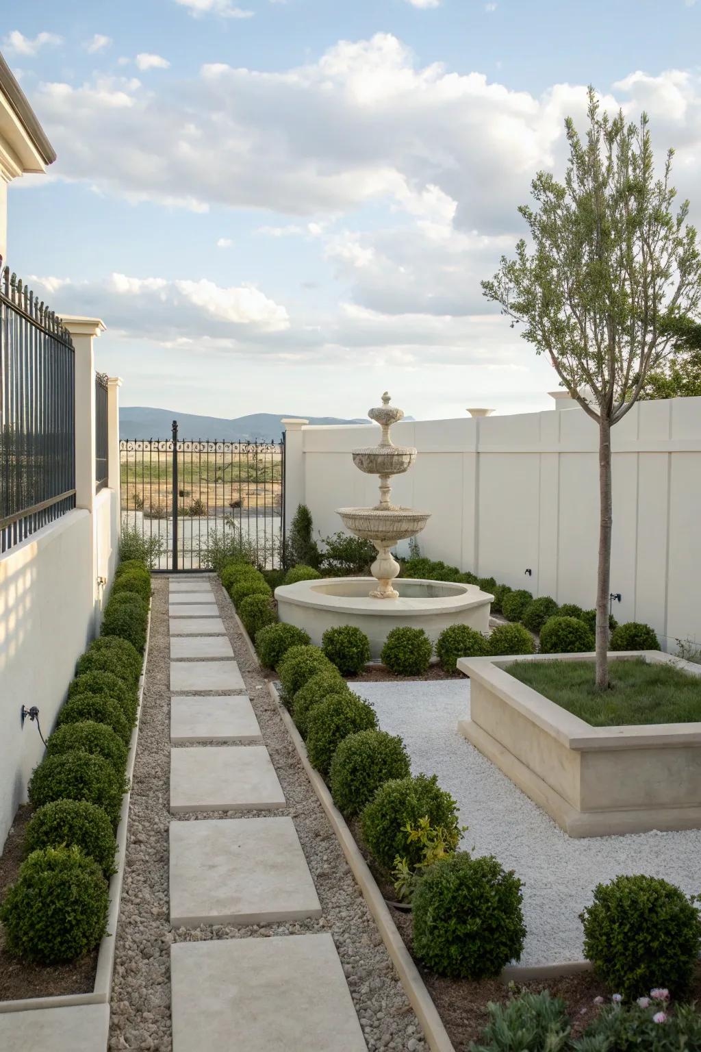 A minimalist design creating a calm and serene small garden.