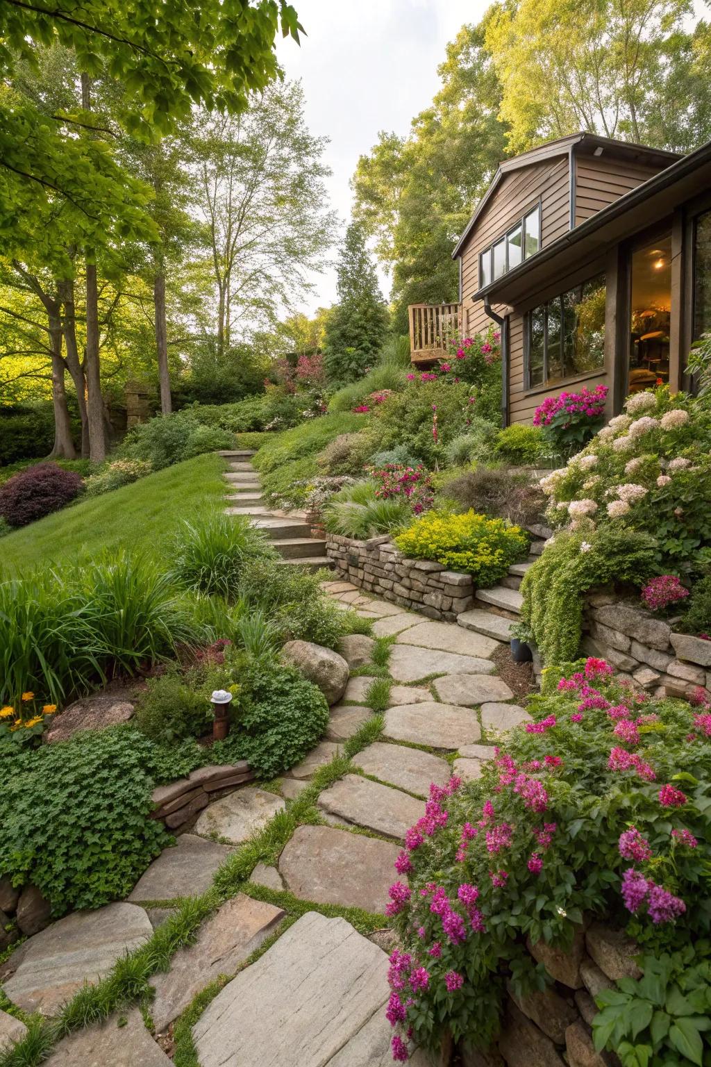 Pathways guide you through a garden adventure.