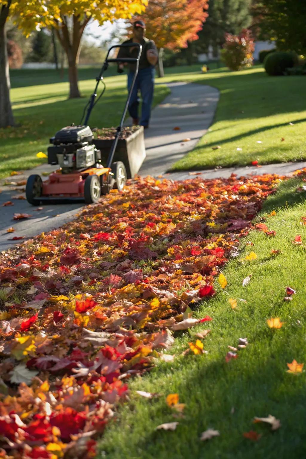 Nourish your lawn as you tidy up with a mulching mower.
