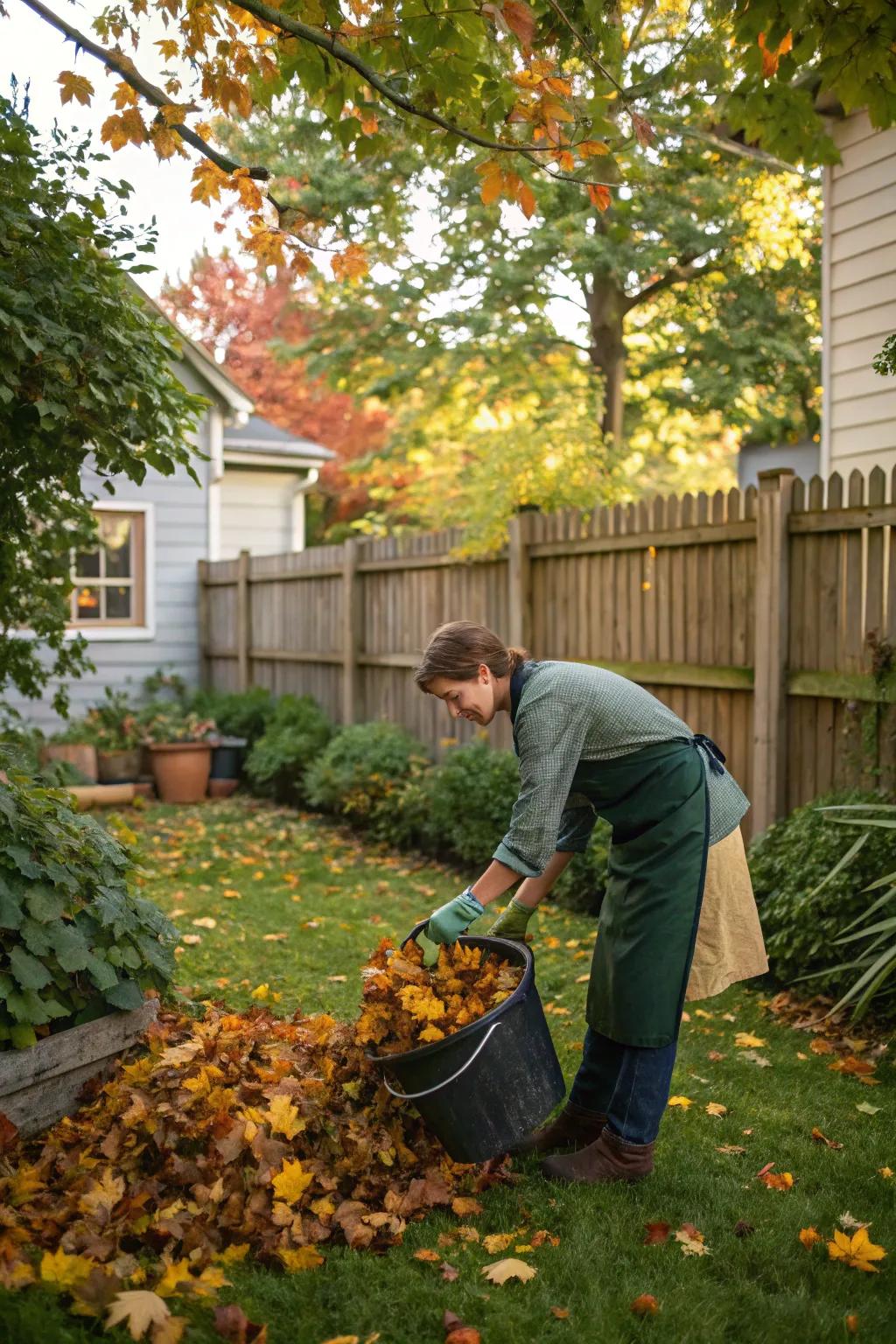 Collect leaves hands-free with a playful leaf collecting apron.