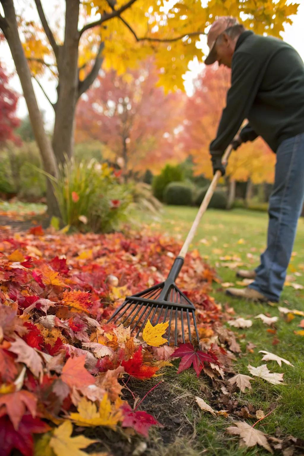 Easily tackle matted leaves with a trusty garden claw tool.