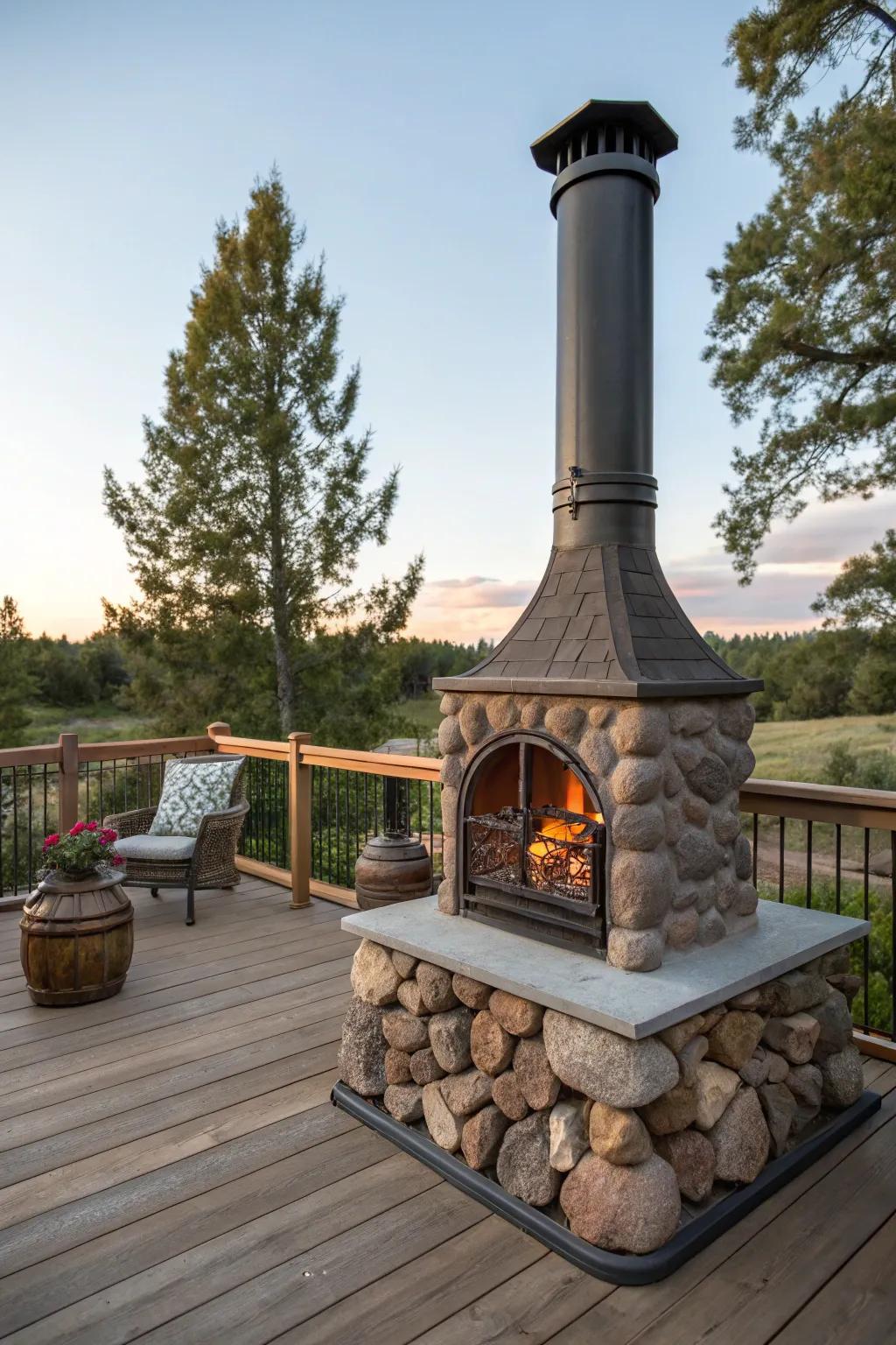 Chimney-style fireplaces bring timeless charm.