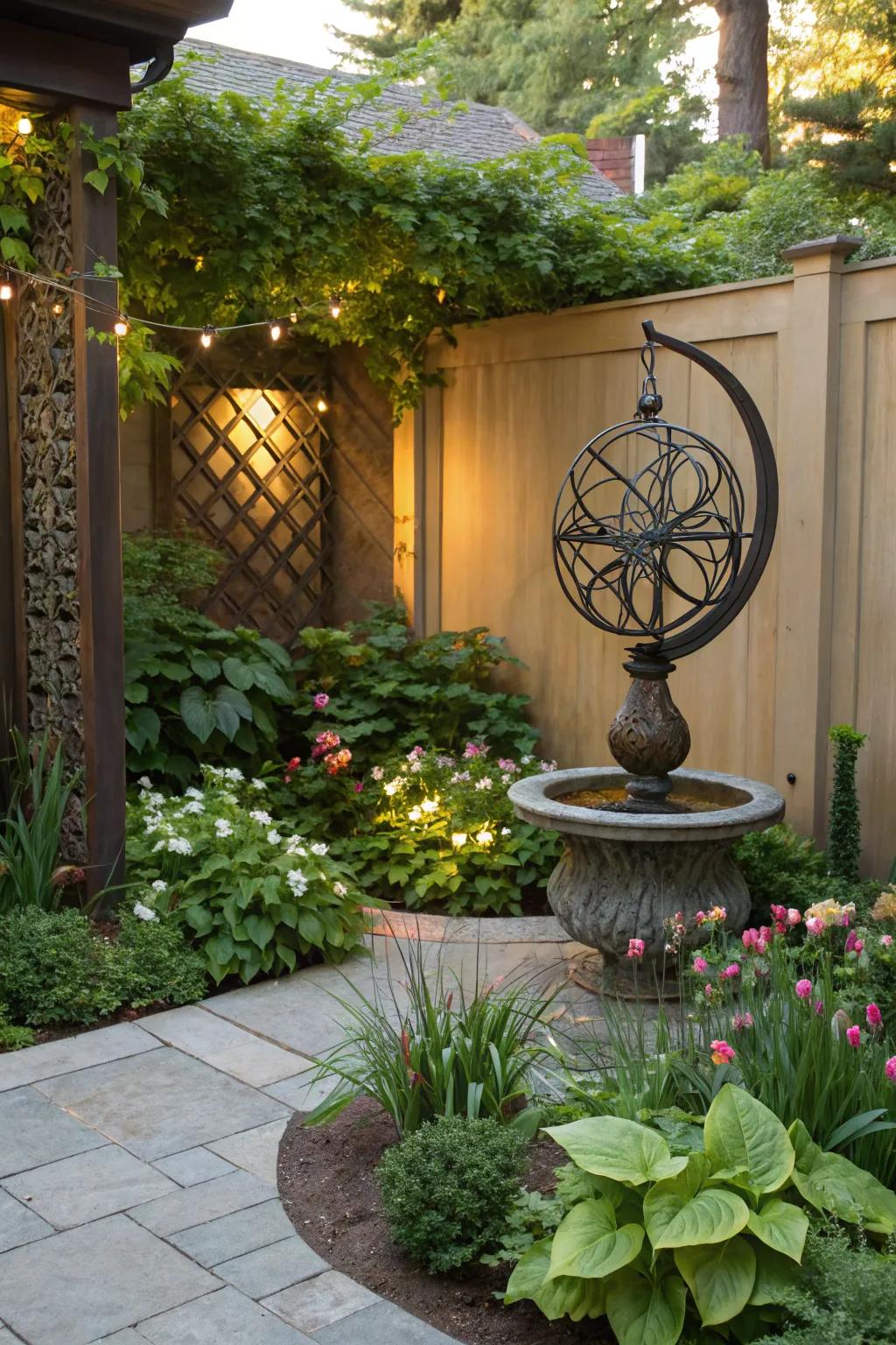 Outdoor art adds personality and charm.