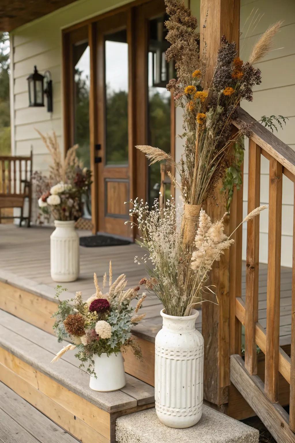 Dried botanicals add a natural and sustainable touch.