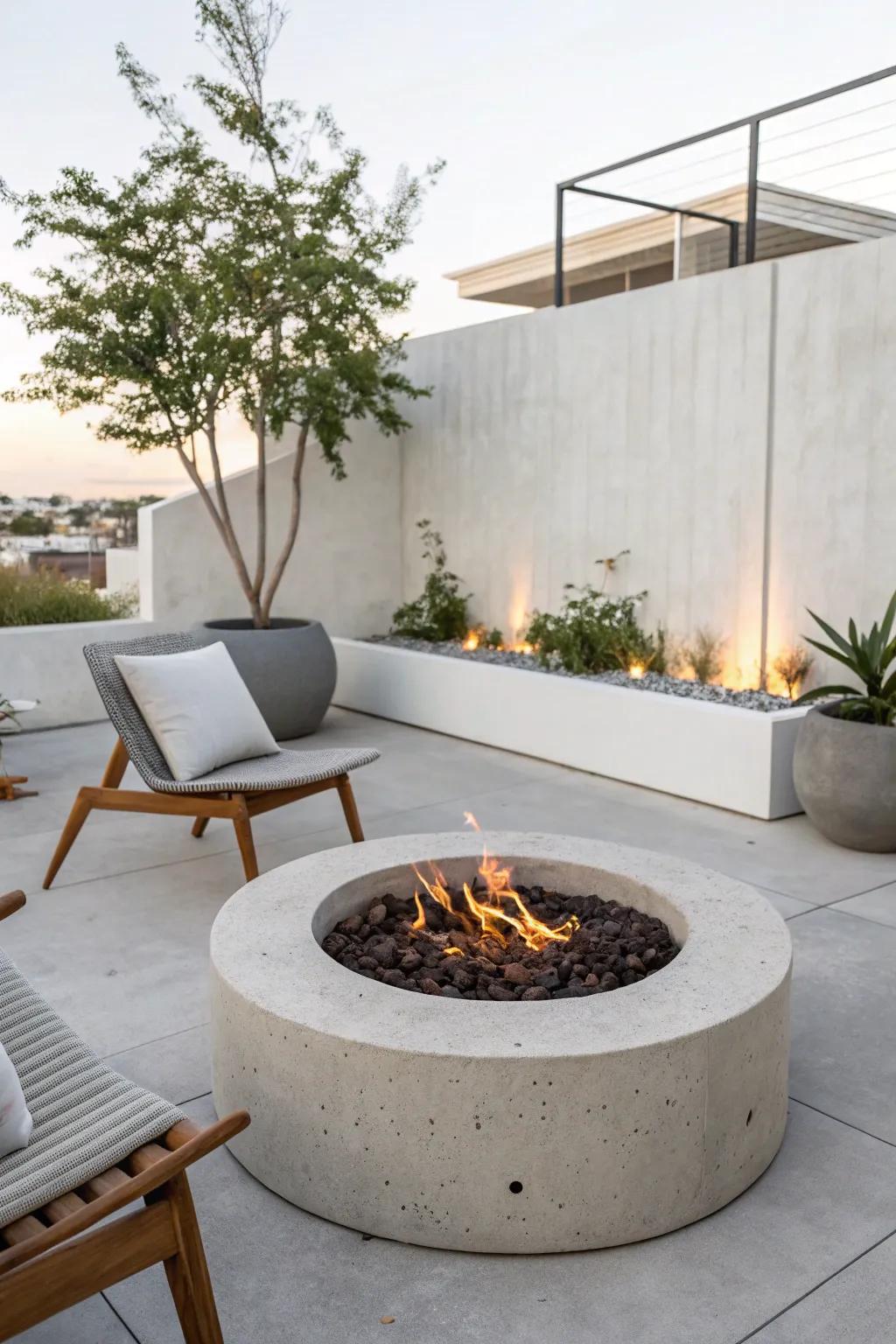 Concrete caps offer durability and a modern aesthetic.