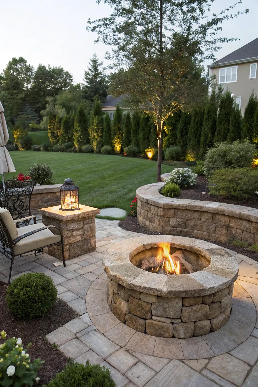 Stone veneer provides a refined yet natural look.