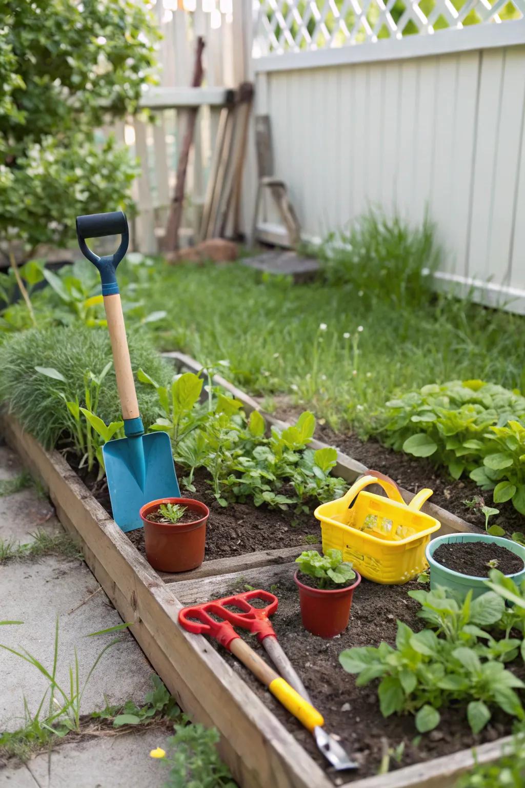 Interactive gardening teaches kids the joys of growing their own plants.