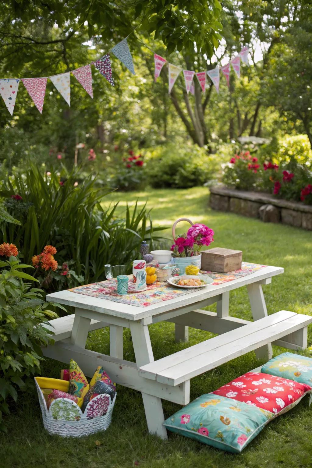 Craft and picnic areas are ideal for creative and relaxing moments.