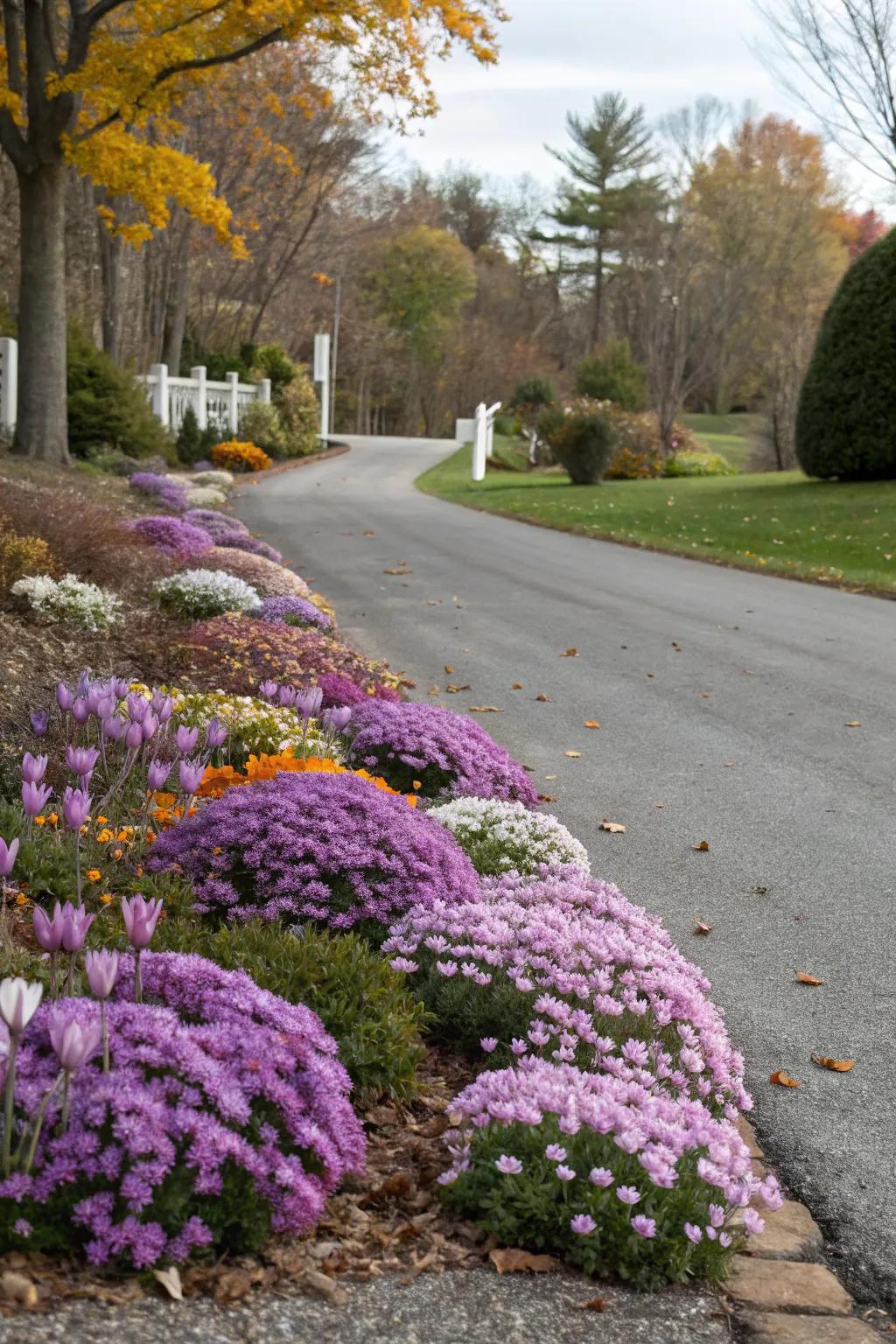 Enjoy changing colors with seasonal blooms.