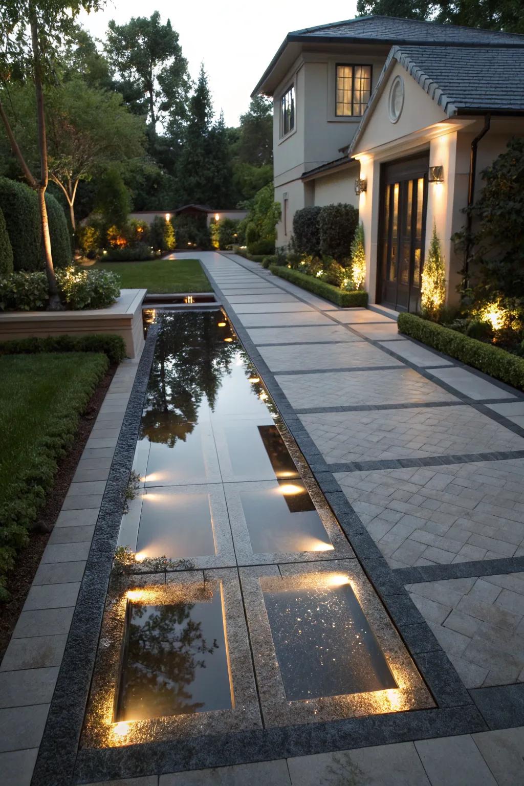 Enhance depth with reflective surfaces.