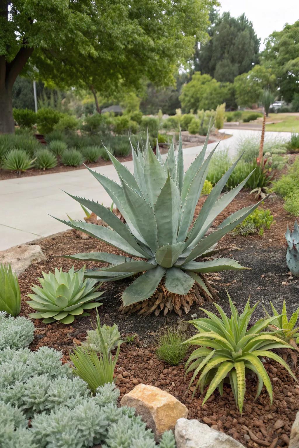 Make a bold statement with agave as your garden's centerpiece.