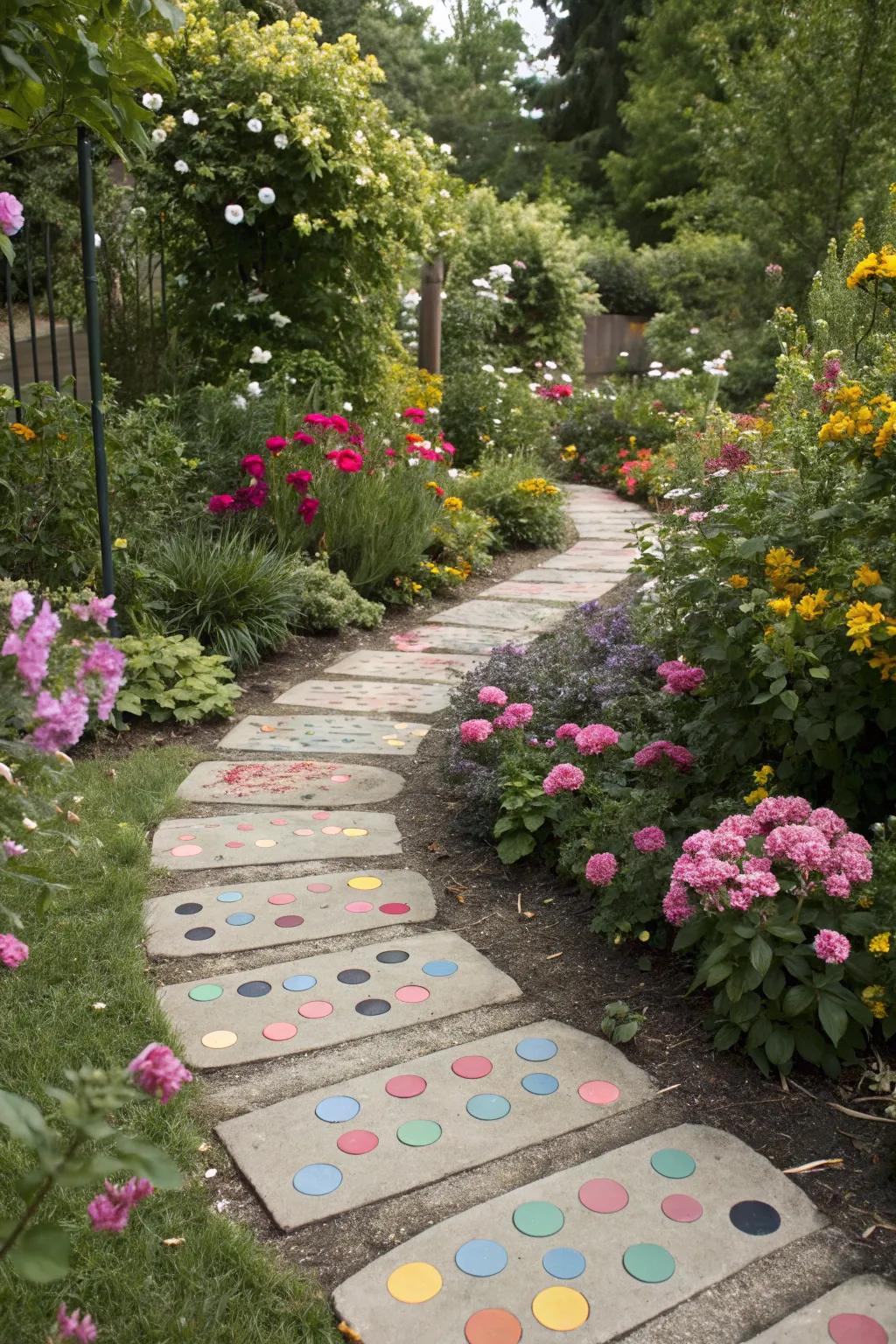 Polka dots bring a lighthearted and joyful touch to outdoor spaces.