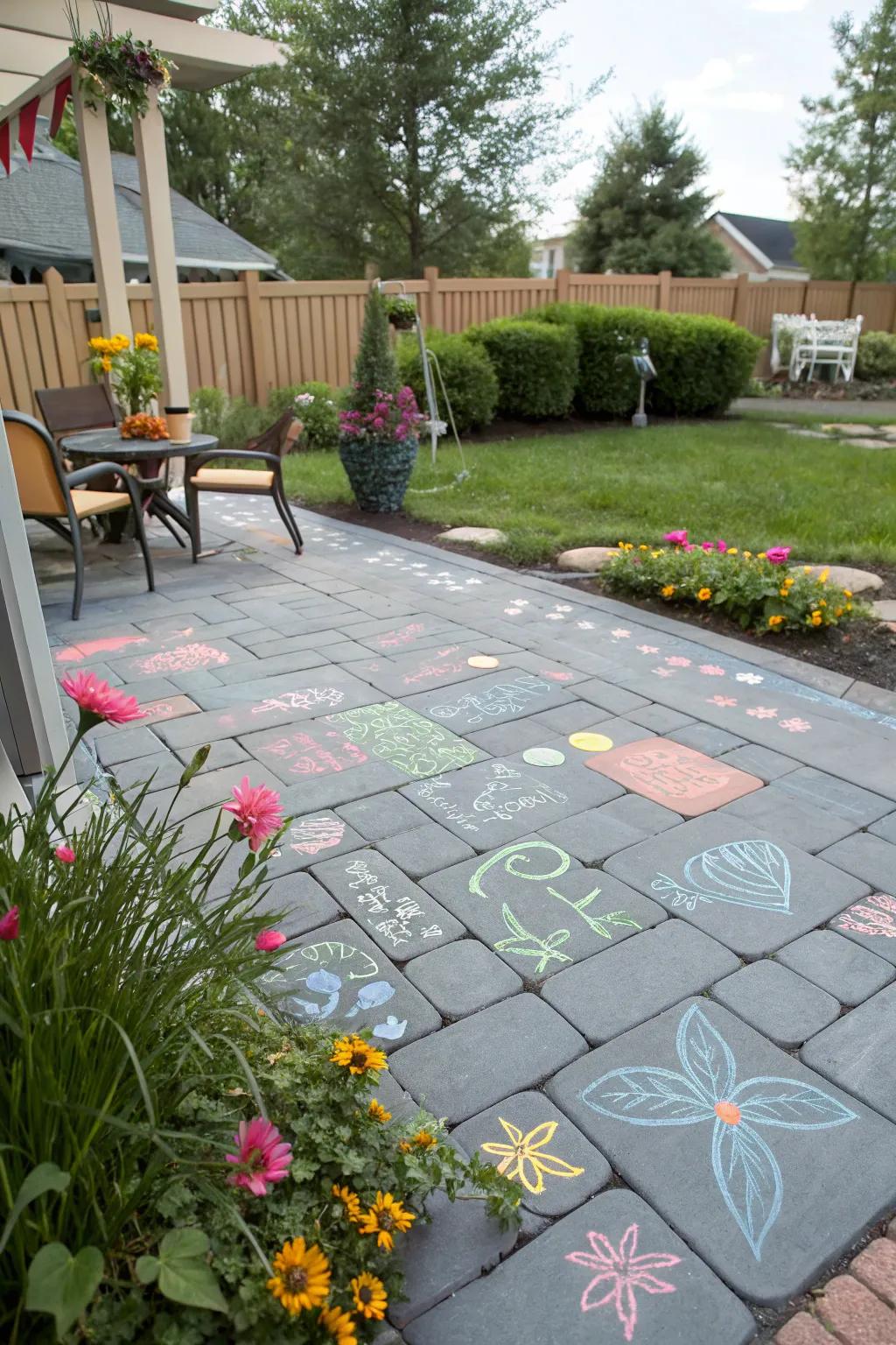Chalkboard pavers offer endless creativity and fun.