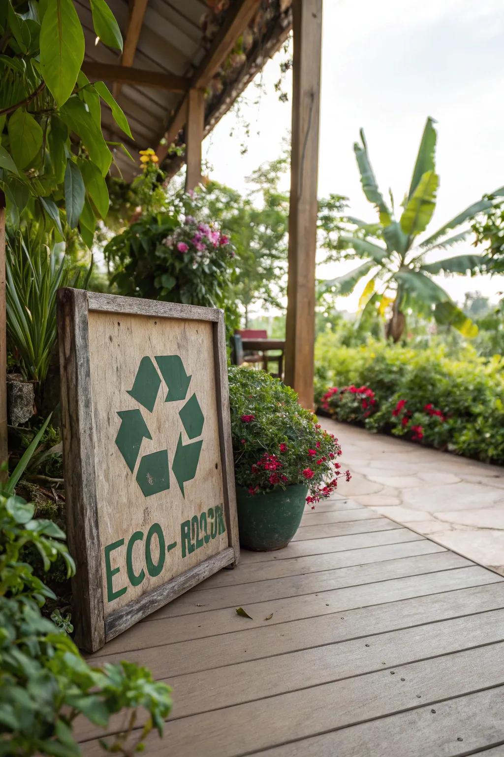 Go green with an eco-friendly patio sign.