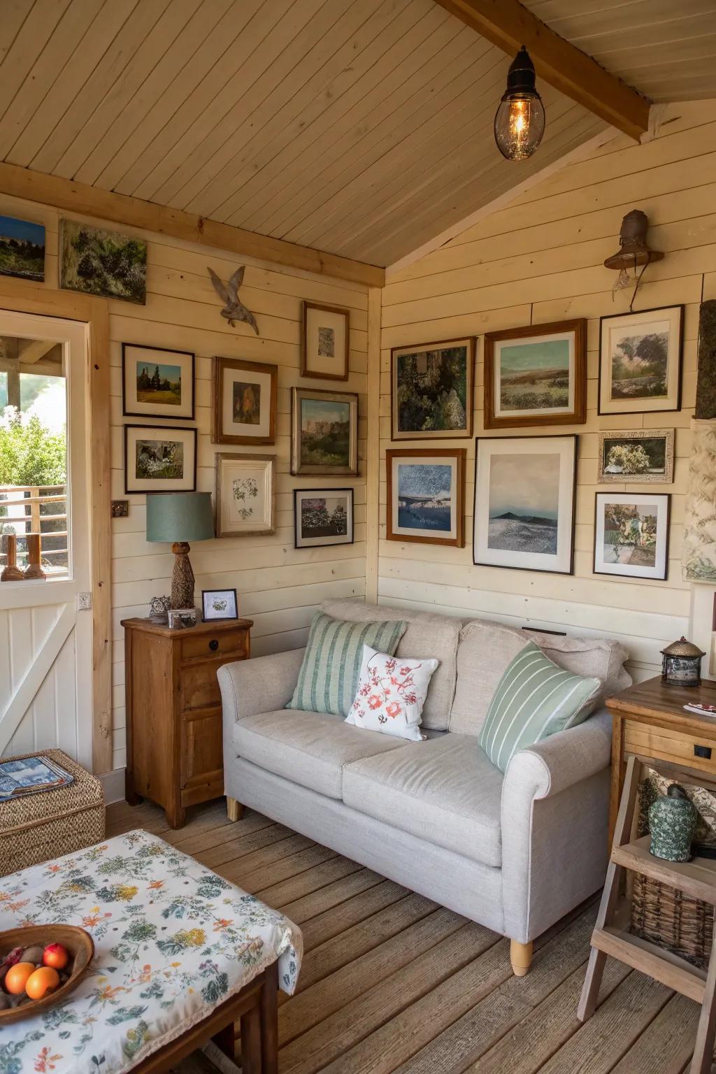 Personal photos add warmth and a personal touch.