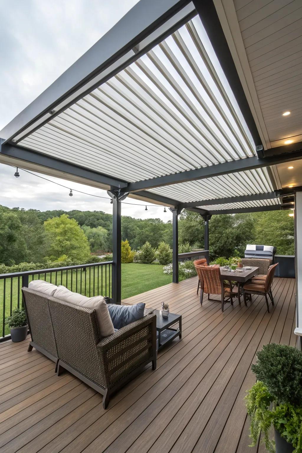 Control your comfort with a louvered roof.