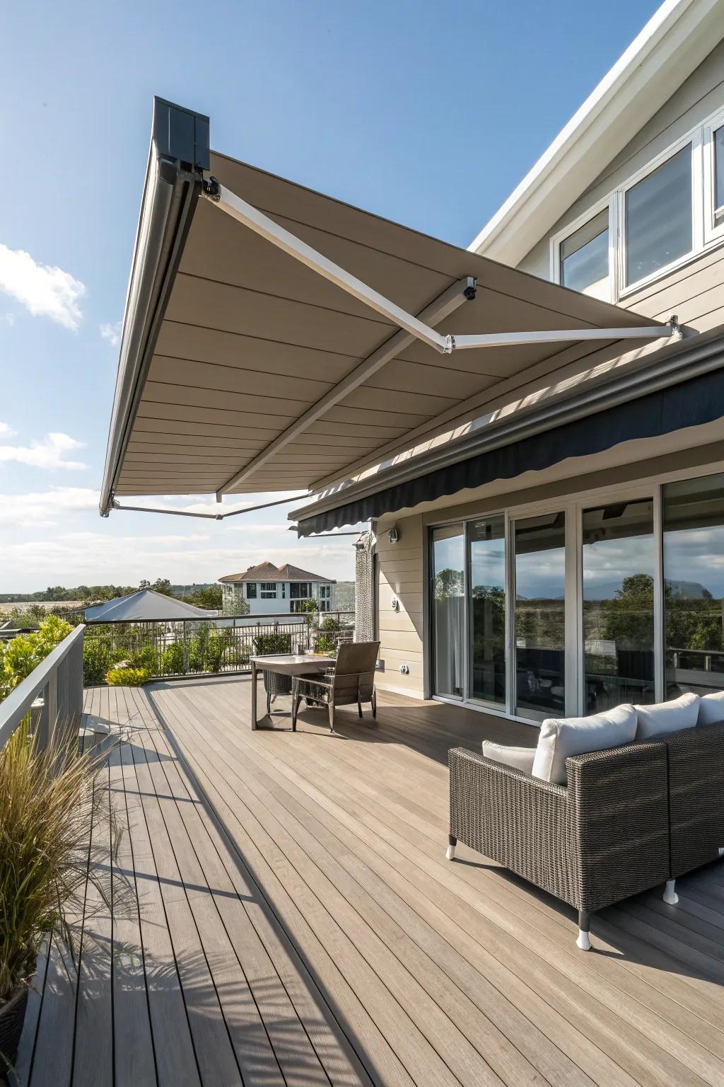 Achieve flexibility and style with a retractable awning.