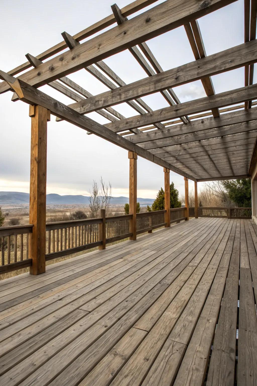 Add character to your deck with exposed beams.