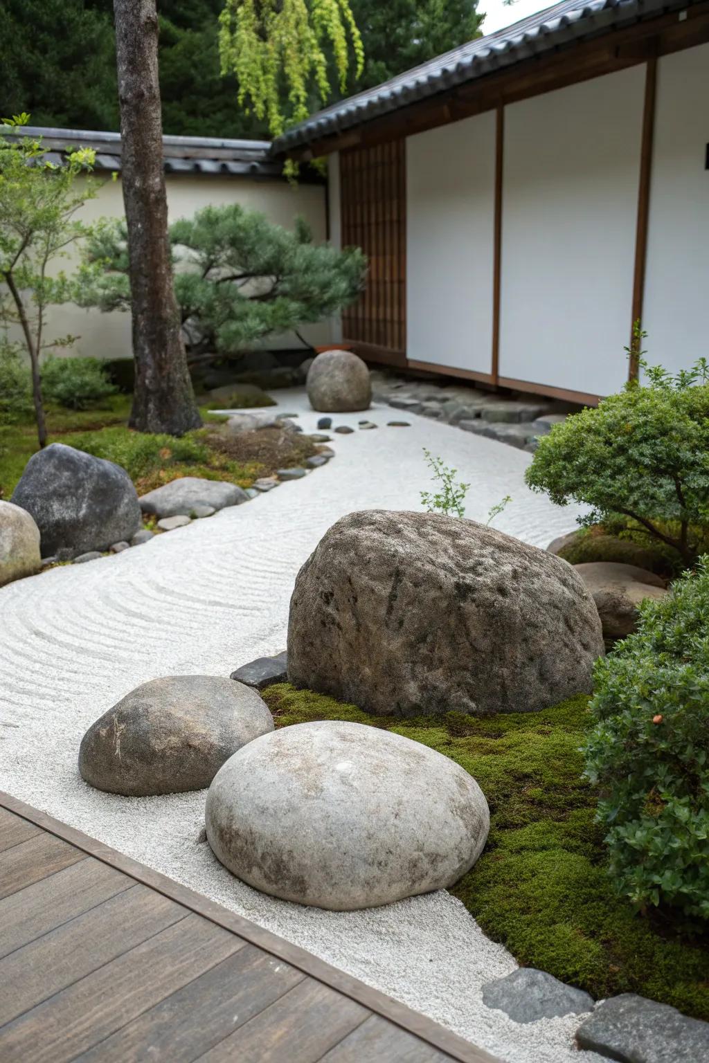 Minimalist rock designs offer a sleek, modern aesthetic.