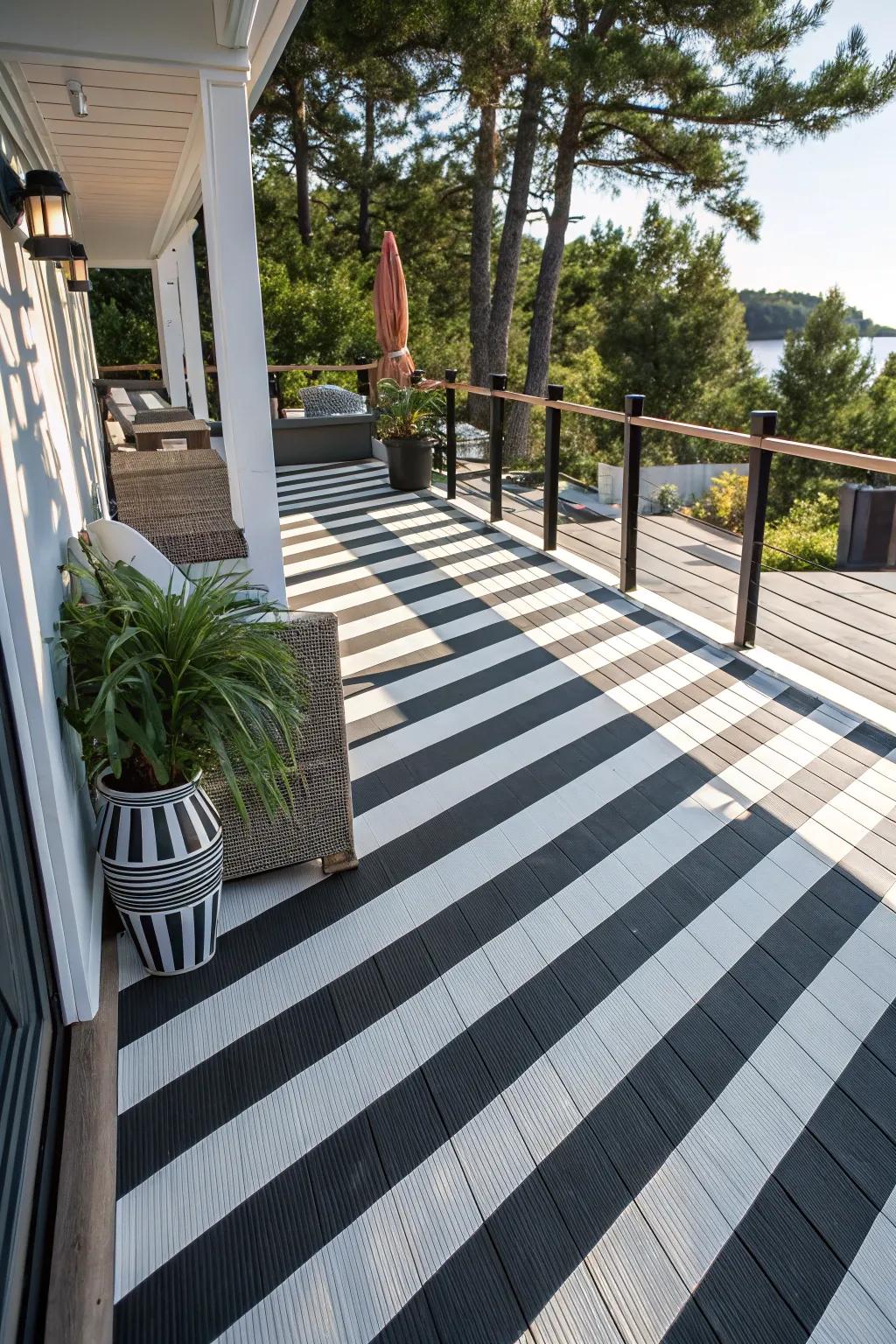 Introduce movement with dynamic stripes.