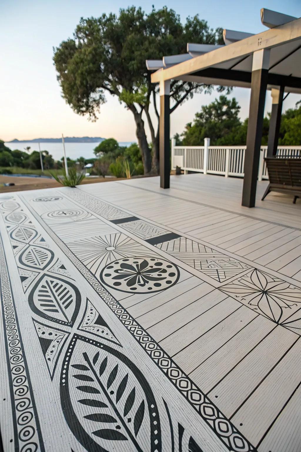 Surprise your guests with artistic decking.