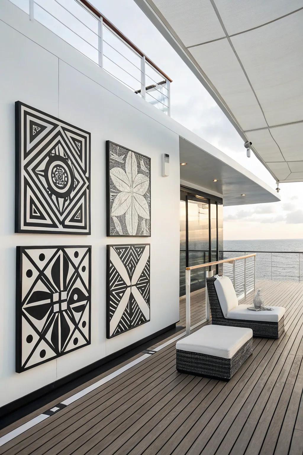 Add sophistication with modern art pieces.