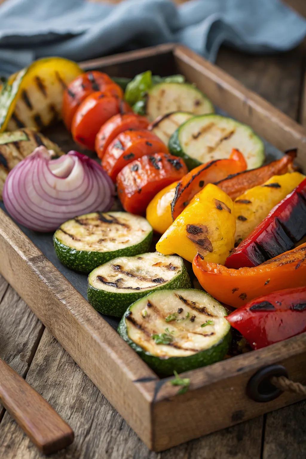 Mexican grilled vegetables, adding color and flavor to your plate.