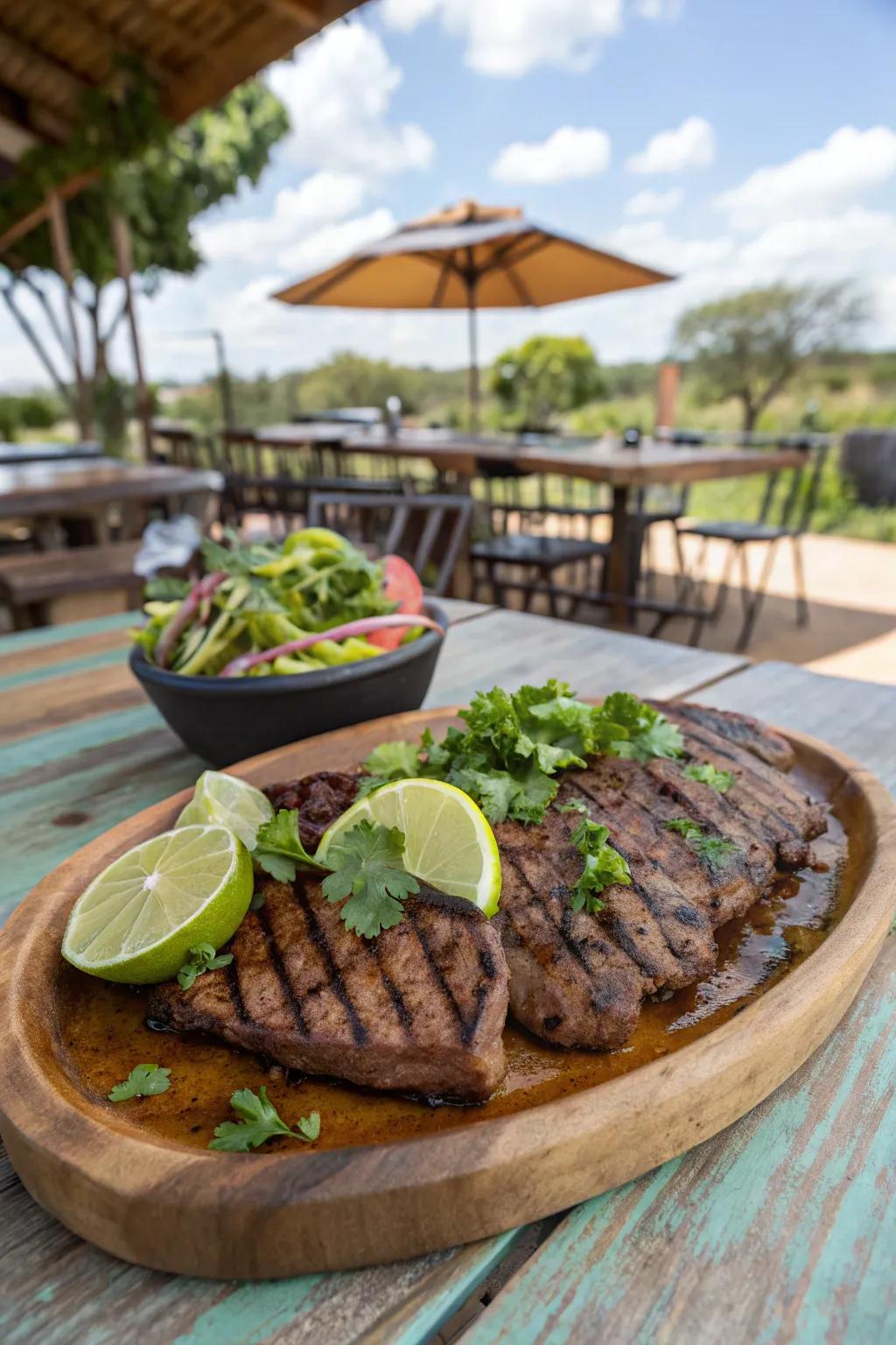 Juicy carne asada, a must-have for any backyard fiesta.