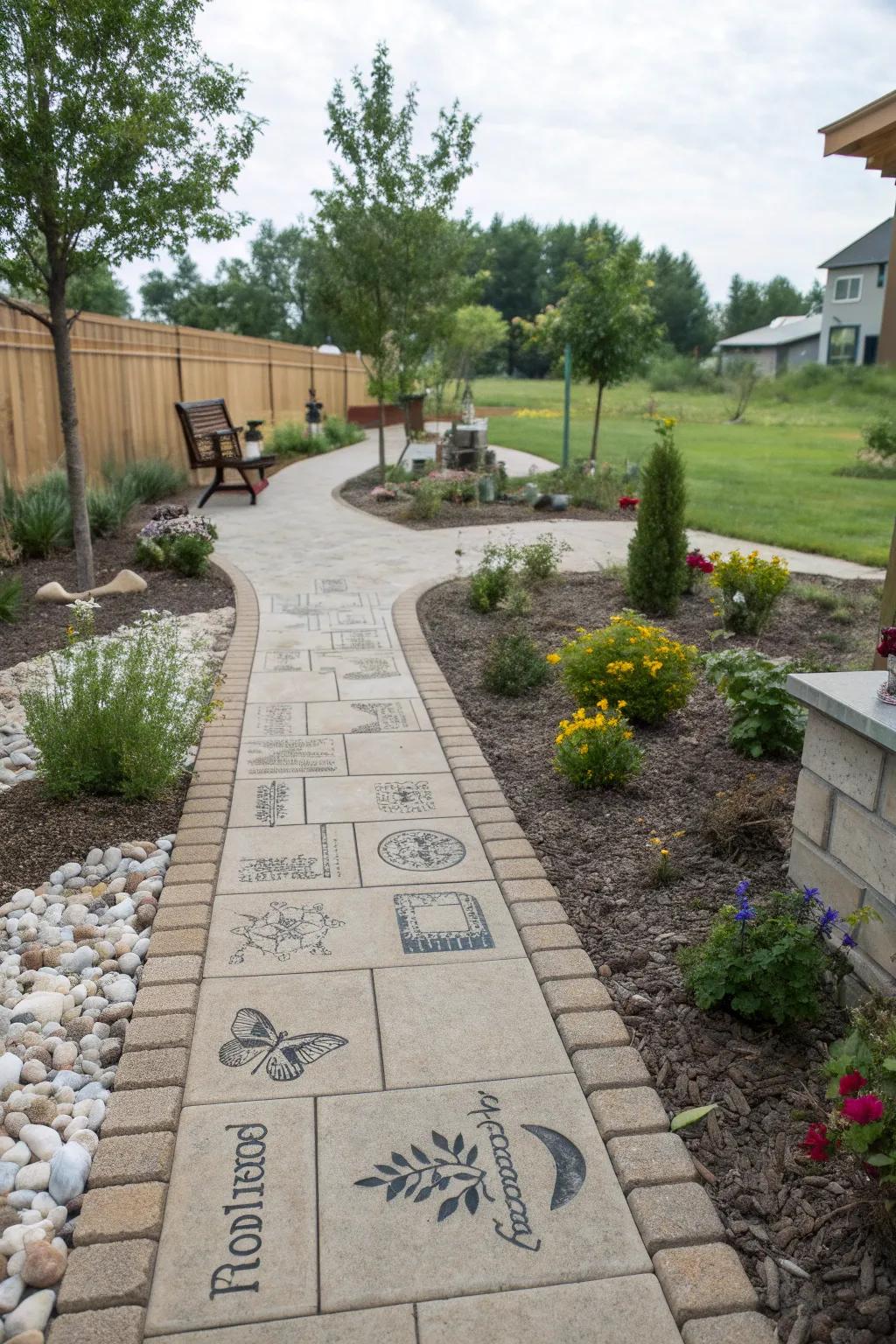 Personalized touches make your walkway uniquely yours and full of character.
