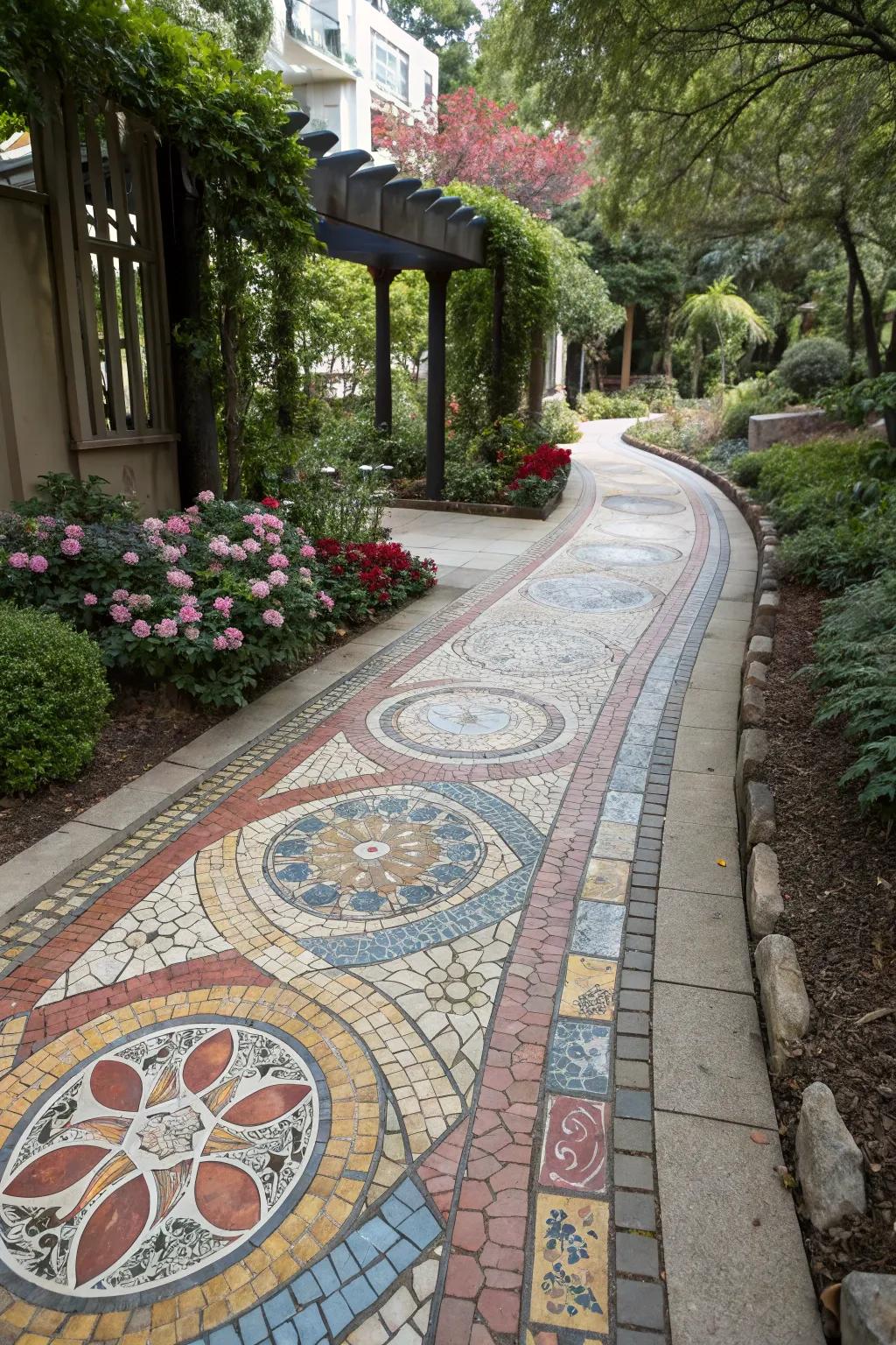 Artistic impressions transform walkways into captivating works of art.