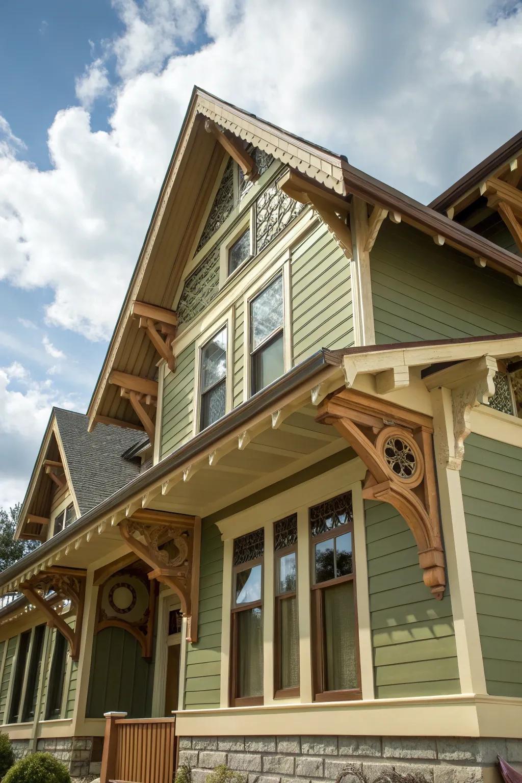 Craftsman charm with sage and cream accents.