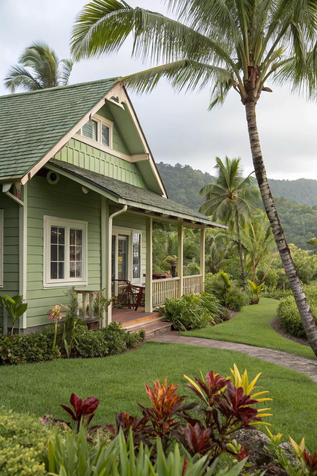 Tropical vibes with a relaxing color scheme.