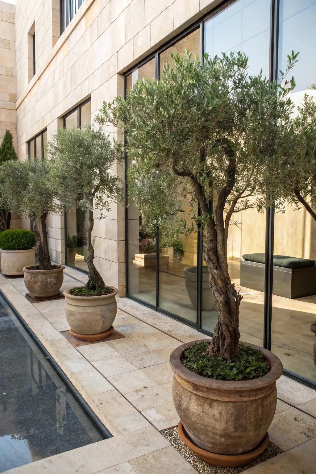 Illusion of space with reflective surfaces.