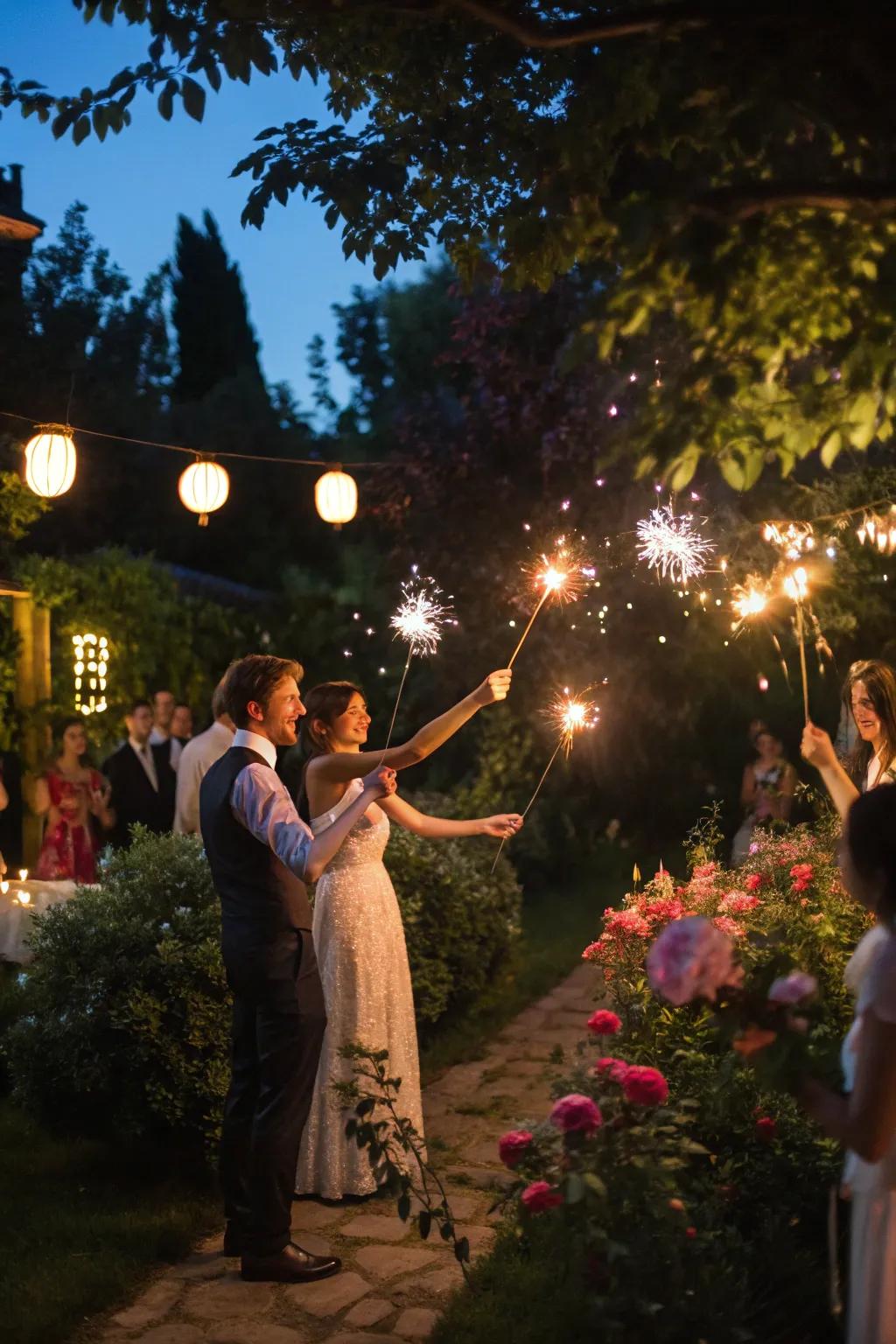 A sparkling send-off adding an enchanting end to the party.
