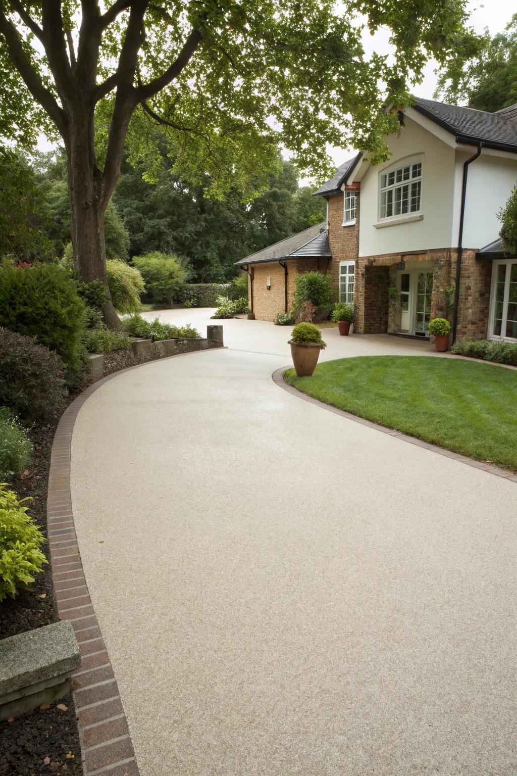 A smooth resin driveway that's easy to maintain.